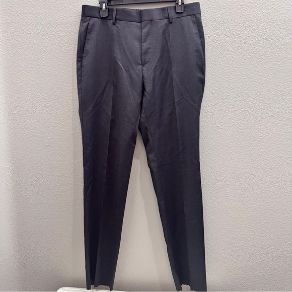 New Mens Boss Designer Dress Pants Size 38S Gray Unhemmed Designer - Picture 1 of 7